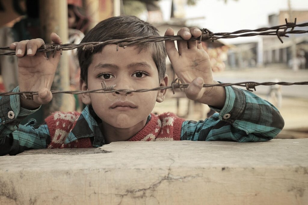 indian, child, barbed wire, barrier, demarcation, poverty, portrait, boy portrait, childhood, kid, boy, poor, india, poor, poor, poor, poor, poor, india